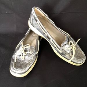 Sperry Anglefish Metallic Boat Shoe Sz. 8